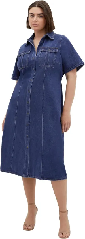 City Chic Women's Plus Size Dress - Jade Denim
