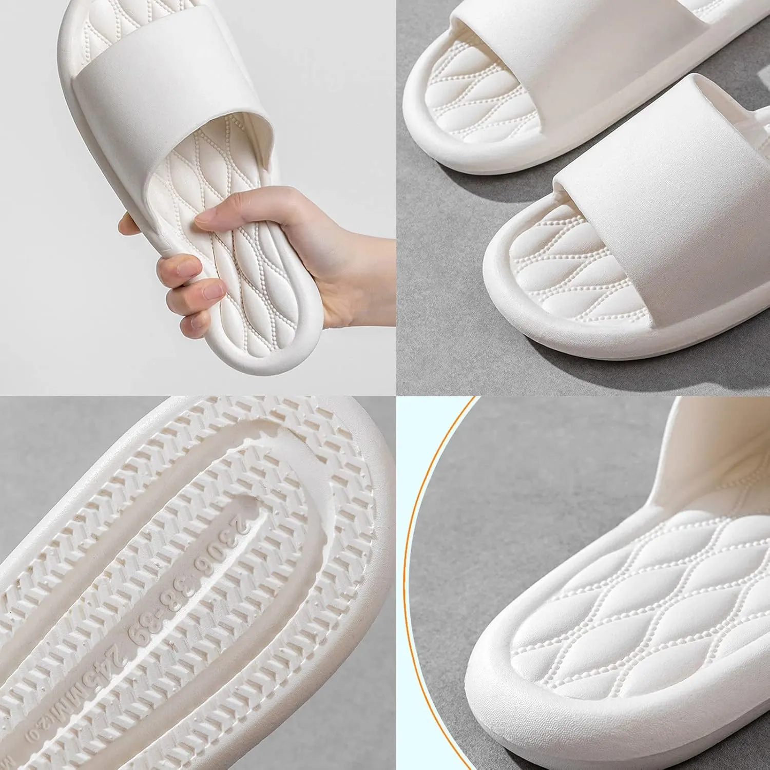 Cloud Slides Waterproof Flip Flops for Men Shower Shoes for Living Room Pool Beach Spa Public Showers