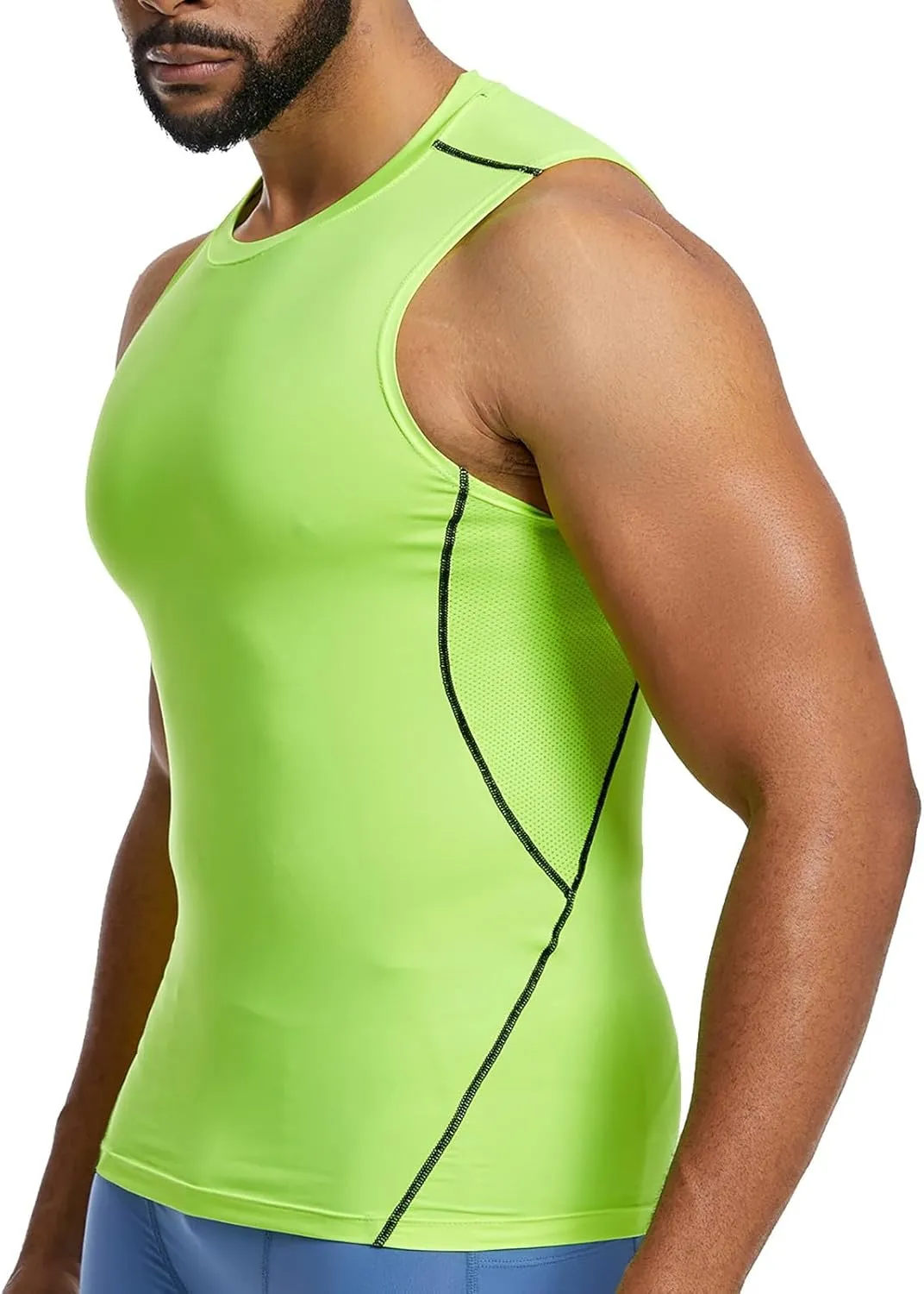Compression Shirt Men Summer Ice Silk Quick Dry Breathable Vest Moisture Wicking Fitness Gym Muscle Cut Off Shirts