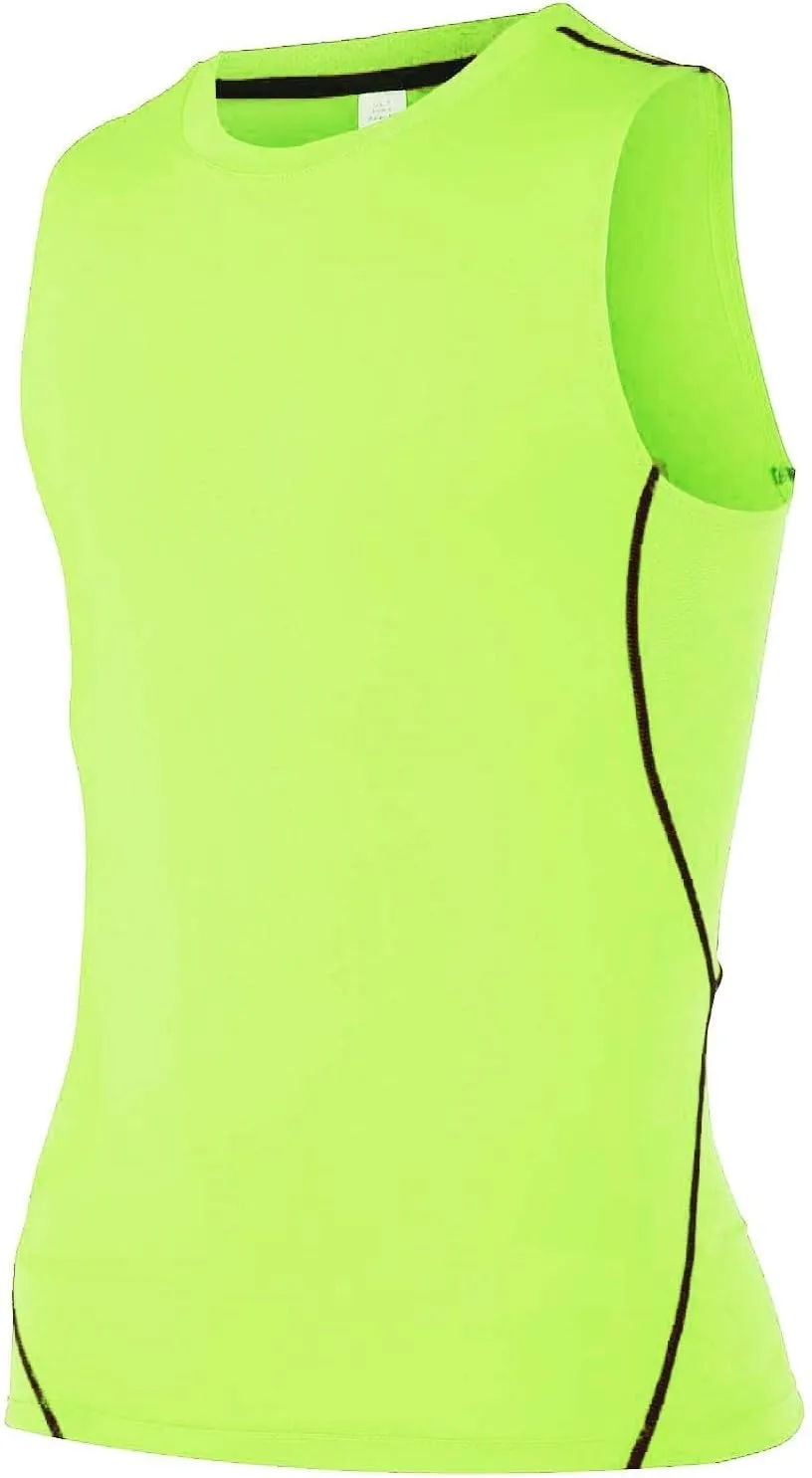 Compression Shirt Men Summer Ice Silk Quick Dry Breathable Vest Moisture Wicking Fitness Gym Muscle Cut Off Shirts