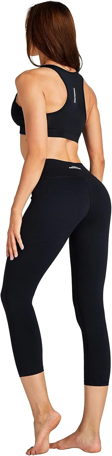 COOLOMG Women Yoga Leggings Running Tights Low Rise Leggings Workout Gym with Hidden Pockets