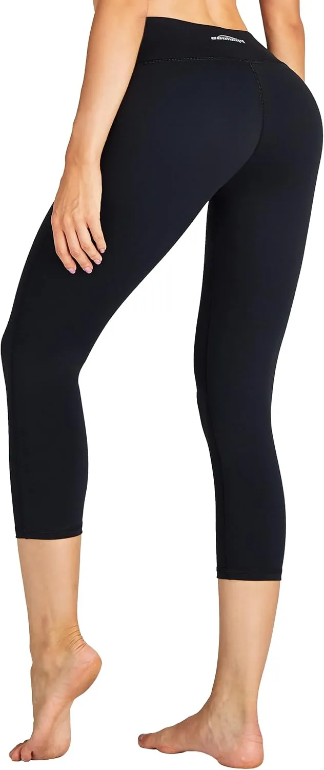 COOLOMG Women Yoga Leggings Running Tights Low Rise Leggings Workout Gym with Hidden Pockets