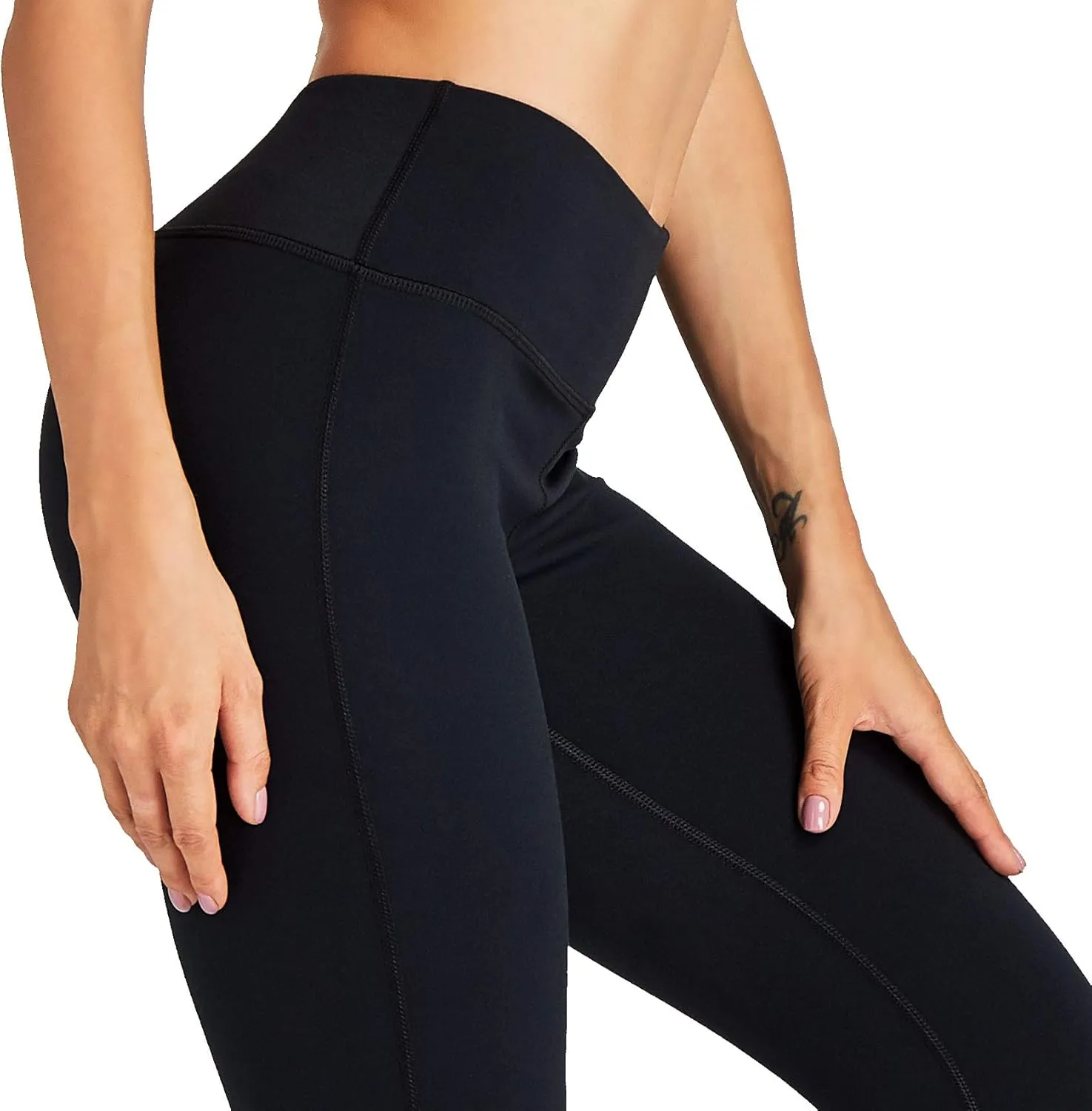 COOLOMG Women Yoga Leggings Running Tights Low Rise Leggings Workout Gym with Hidden Pockets