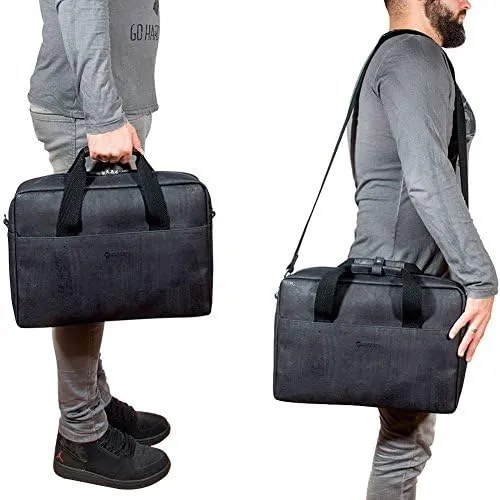 Cork Briefcase for Men  Mens Bag - Vegan Leather  Cruelty Free  Eco Friendly - Black