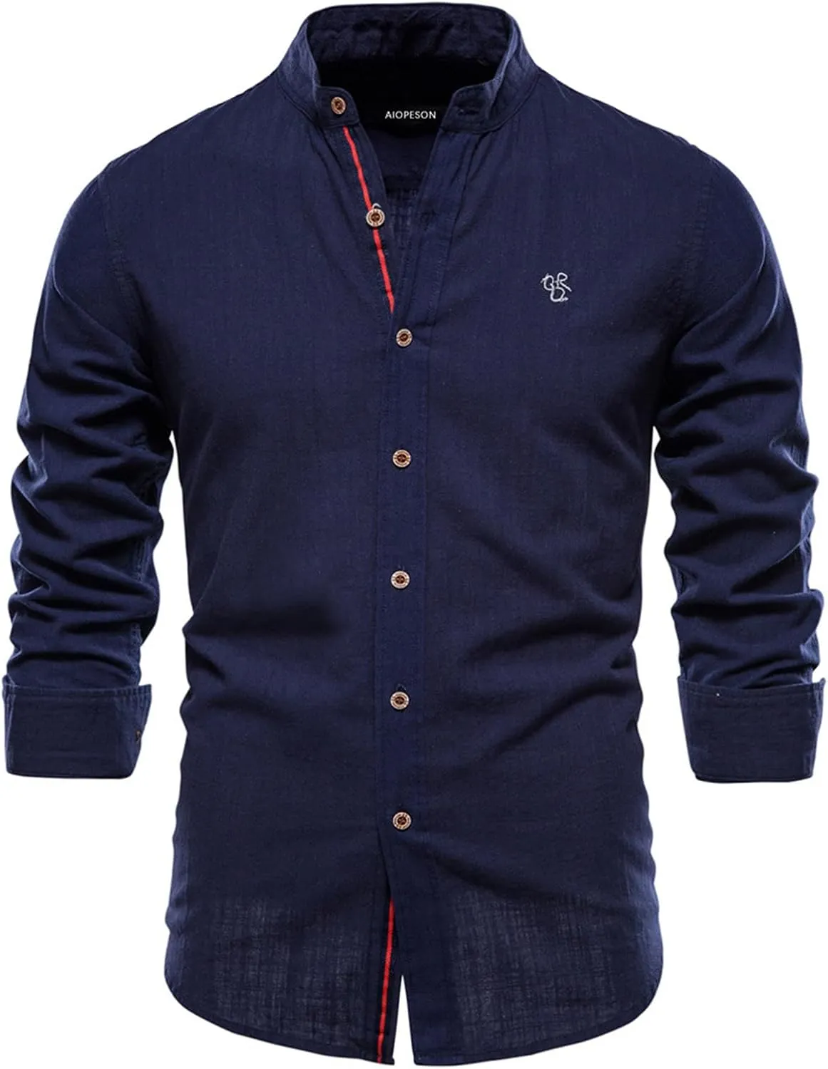 Cotton Linen Shirts for Men Button Down Long Sleeve Casual Loose Regular Fit Soild Tops Business Outdoor Blouses