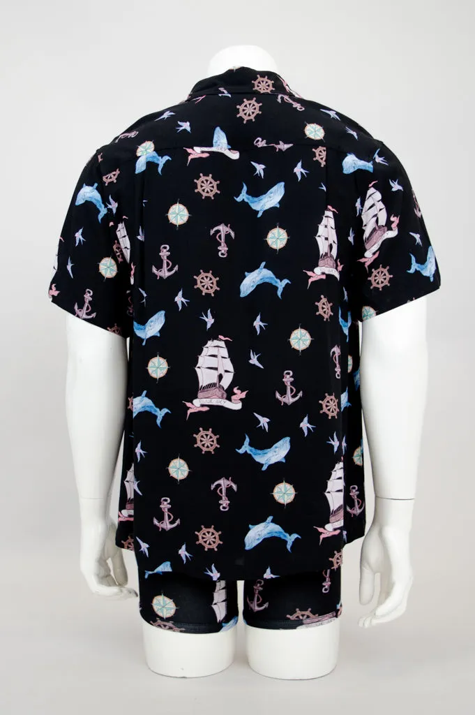 Dino Shirt, Sailor, Woven Bamboo