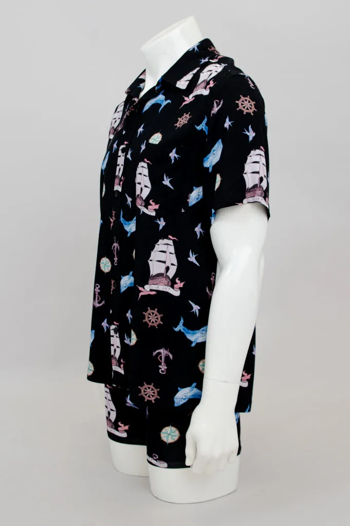 Dino Shirt, Sailor, Woven Bamboo