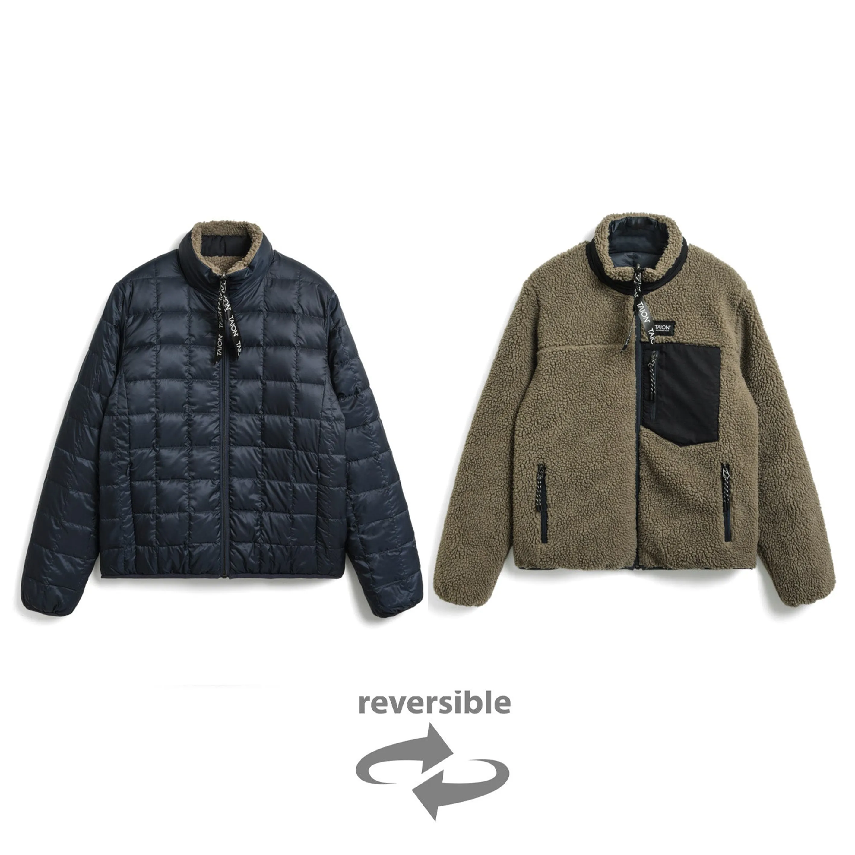 Down x BOA Reversible Jacket - Dark Navy/Beige