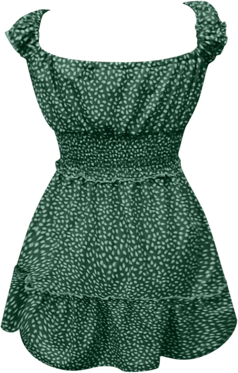 Dresses for Women trendy Pleated Sleeve Women's Sexy Summer Short Neckline Print Dress Mini Dress Ladies Sundress Beach