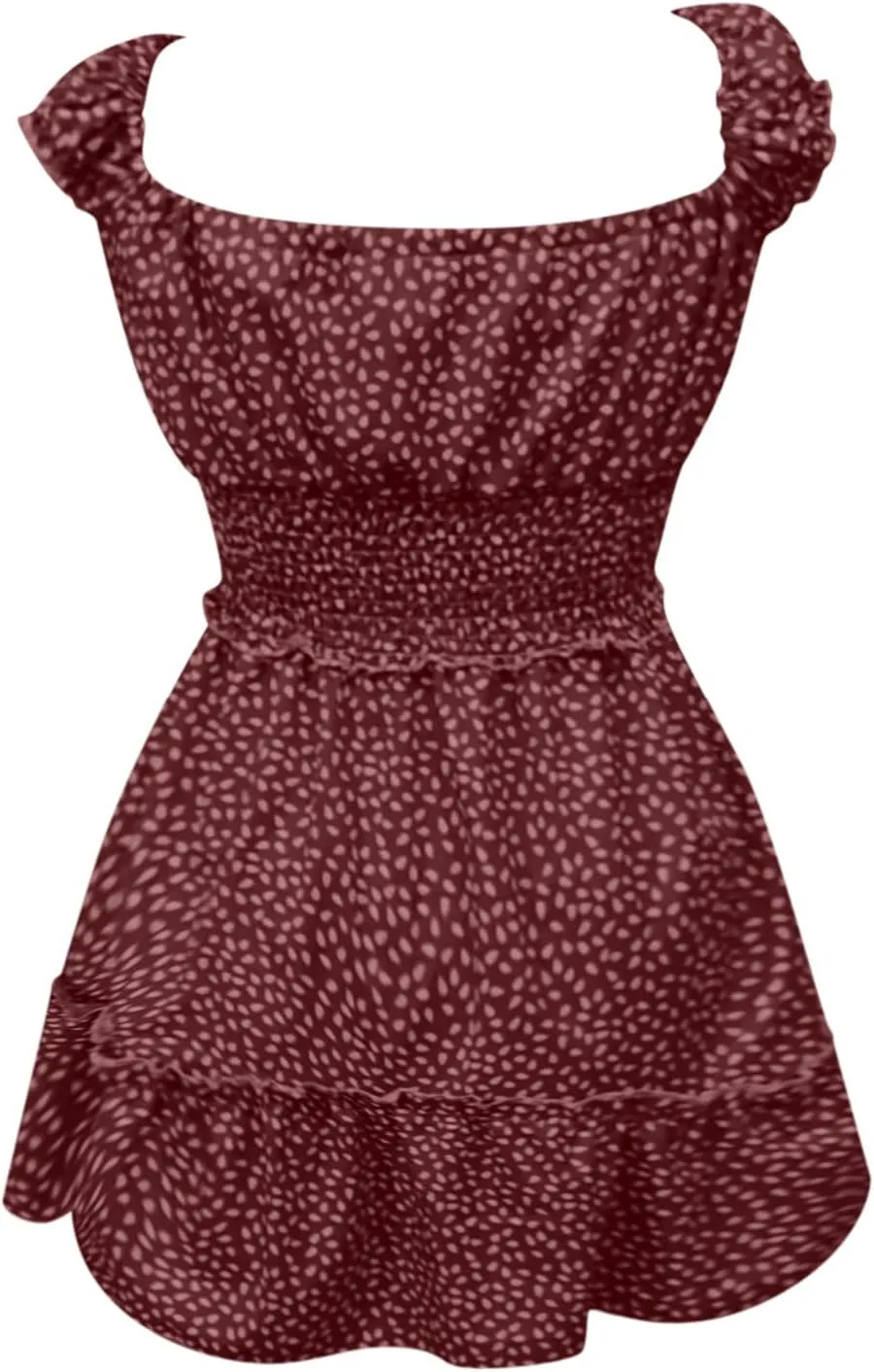 Dresses for Women trendy Pleated Sleeve Women's Sexy Summer Short Neckline Print Dress Mini Dress Ladies Sundress Beach