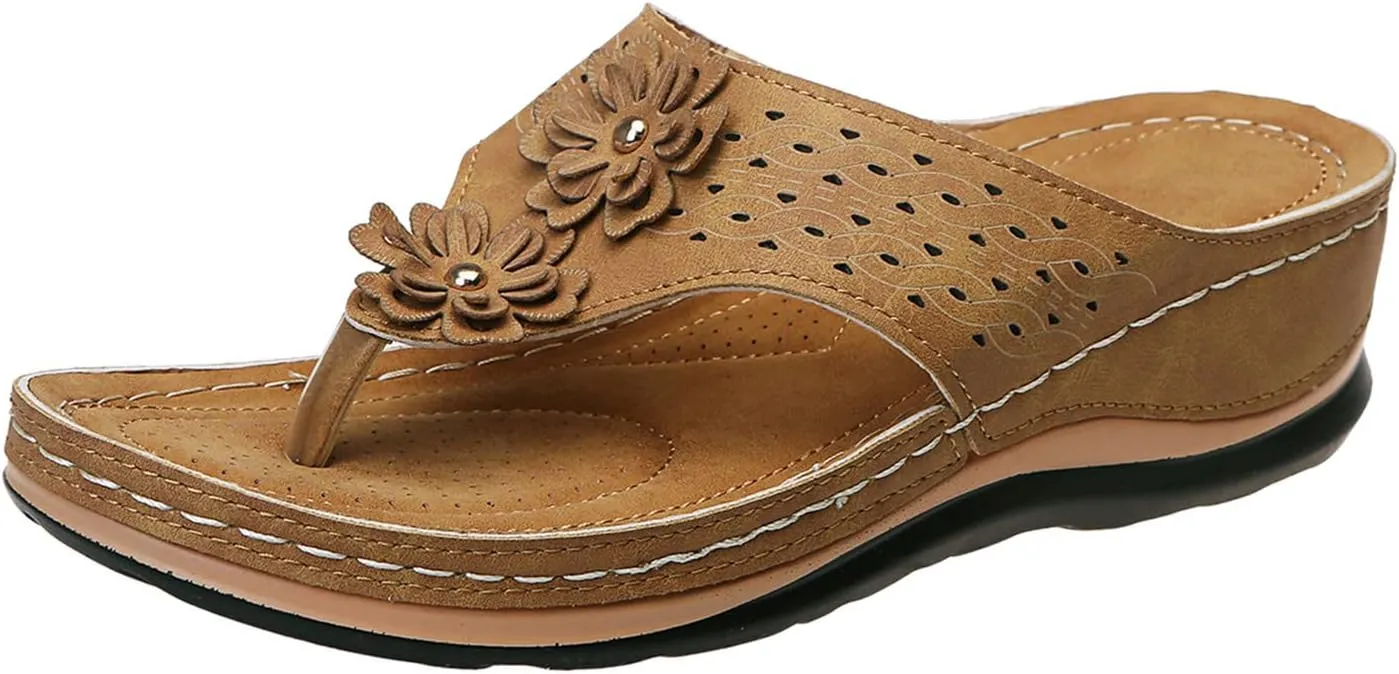 Eduavar Sandals Women Comfortable, Womens Sandals Dressy Summer Breathable Flip Flops Summer Beach Sandals Slippers