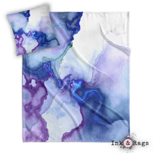 Electric Marble Decorative Throw and Pillow Cover Set