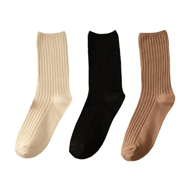 Elegant Retro Long Cotton Socks Set