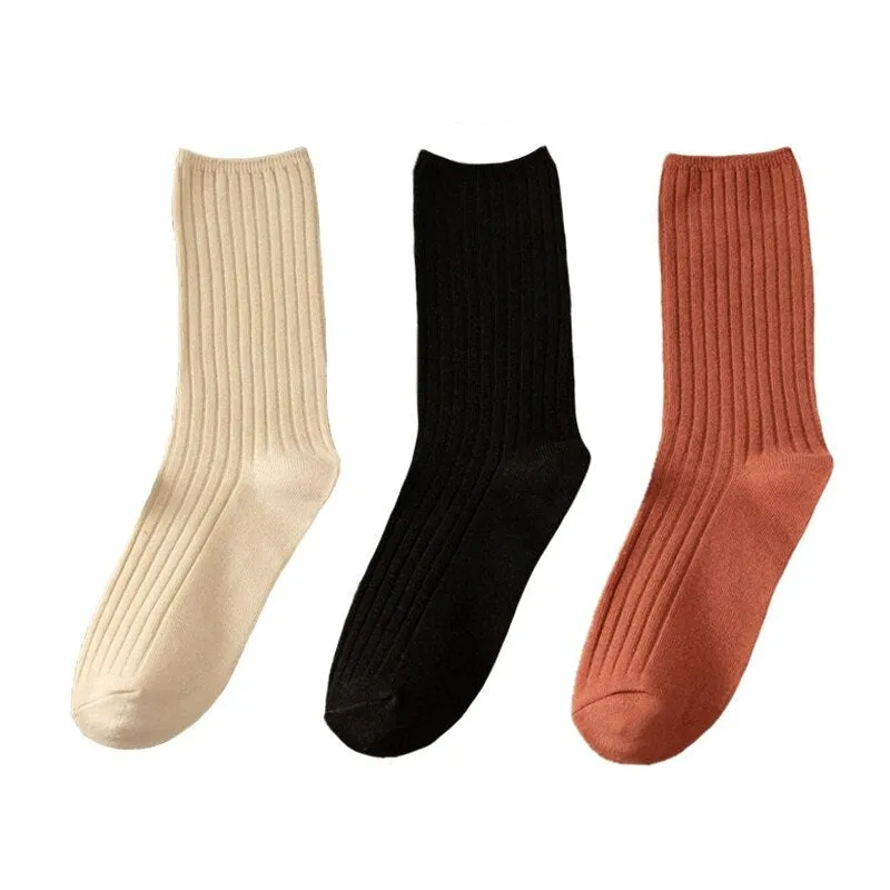 Elegant Retro Long Cotton Socks Set