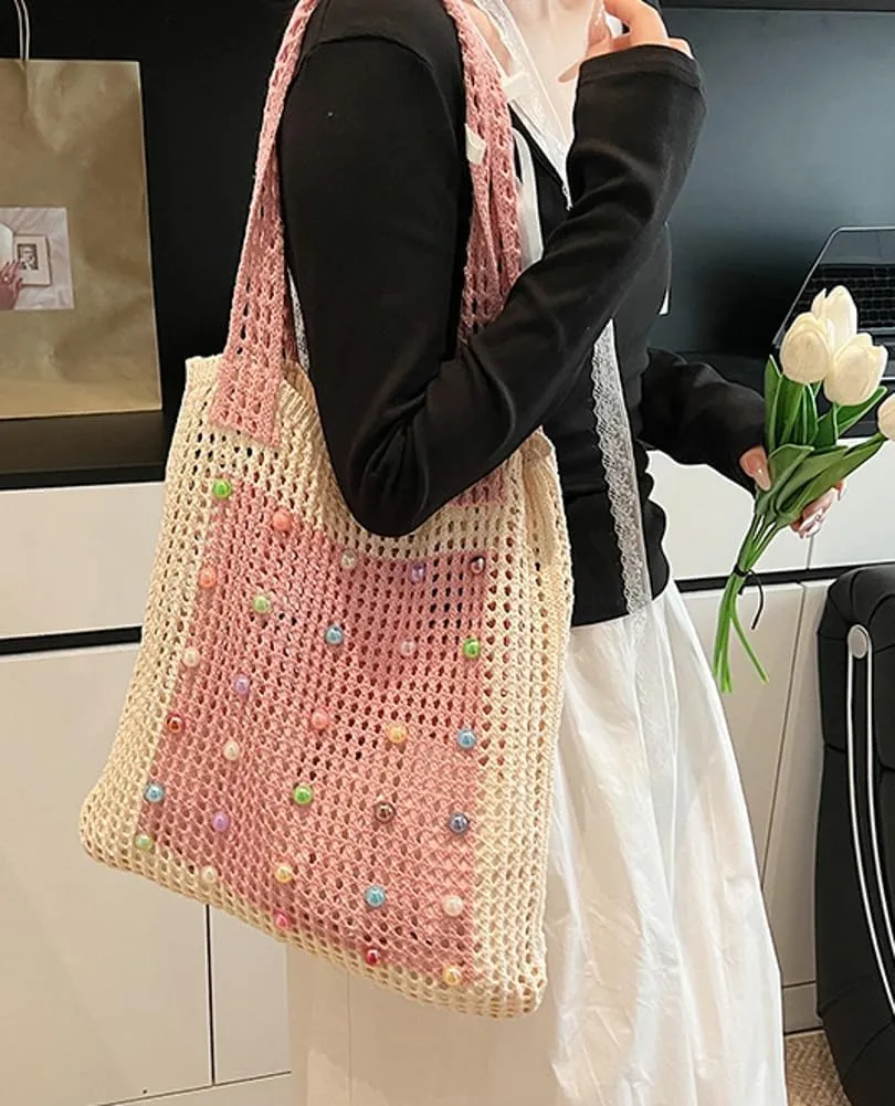 Epsion 2025 Woven Tote Bag for Women Summer Handbag Chic Hobo Handle Purse Shoulder Bag Beach Travel