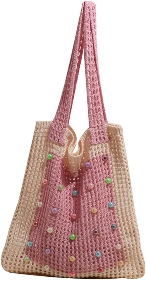 Epsion 2025 Woven Tote Bag for Women Summer Handbag Chic Hobo Handle Purse Shoulder Bag Beach Travel