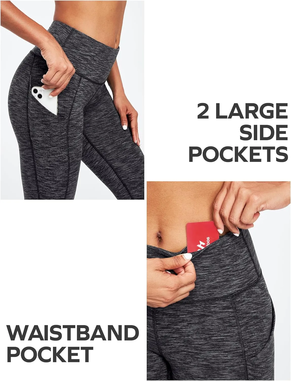 Ewedoos Leggings with Pockets for Women High Waisted Yoga Pants Women Tummy Control Workout Compression Leggings