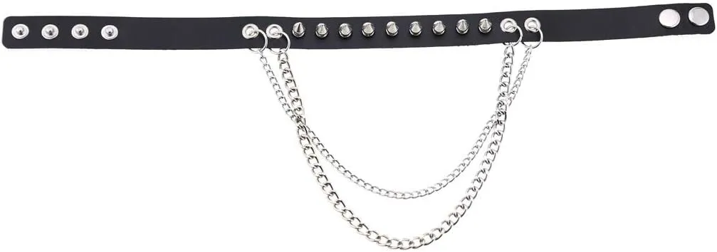 eYLun Women Punk Leather Choker Necklaces Spike Studded Chain Rock Adjustable Collar Necklaces