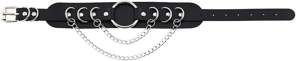eYLun Women Punk Leather Necklaces Collar Choker Chain Rivet Rock Adjustable Collar Necklaces