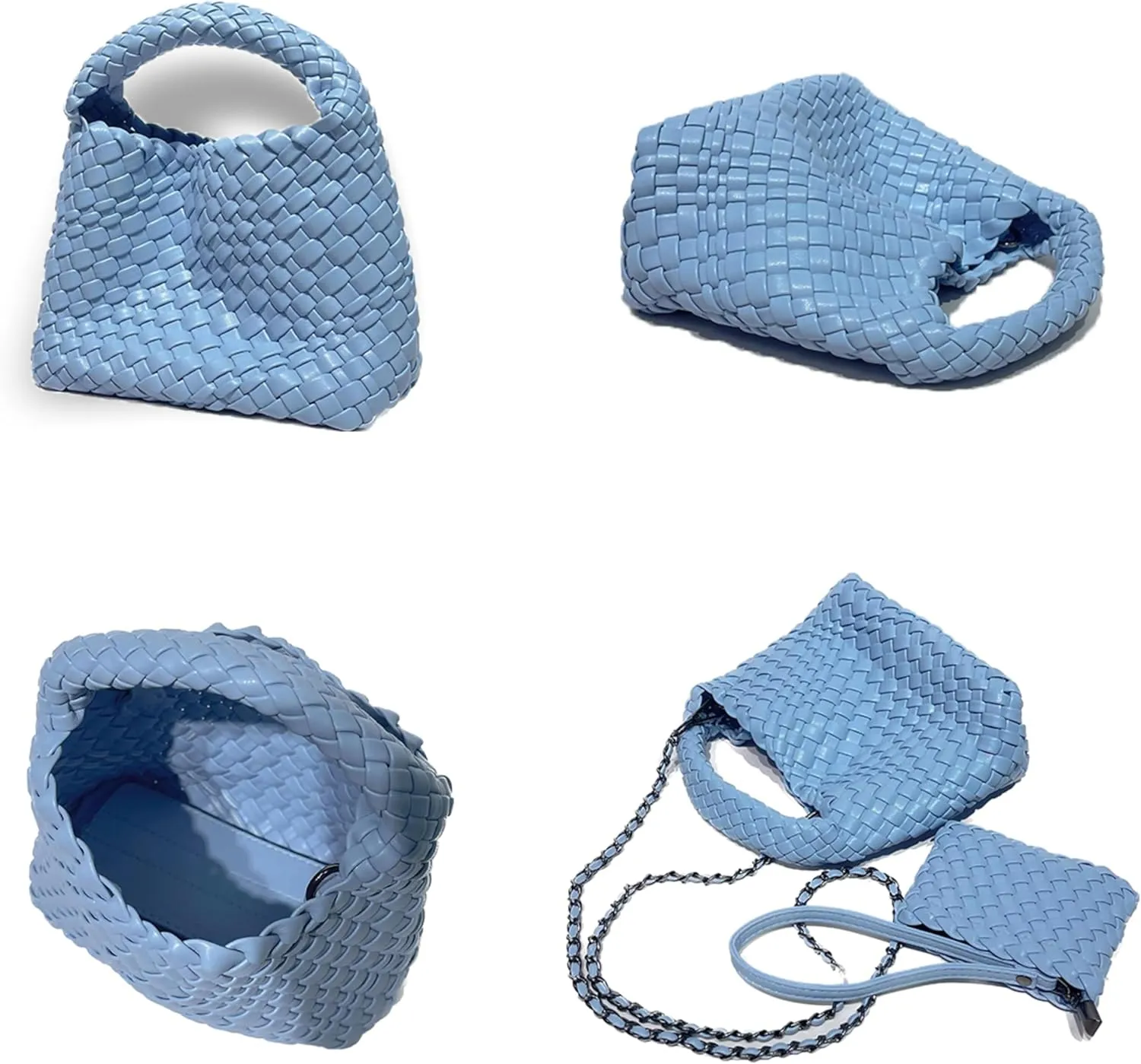 Fashion Woven Tote Small Crossbody Bag,Woven Handbag For Women,With Weave Quilted Purse,Bucket Tote Bag