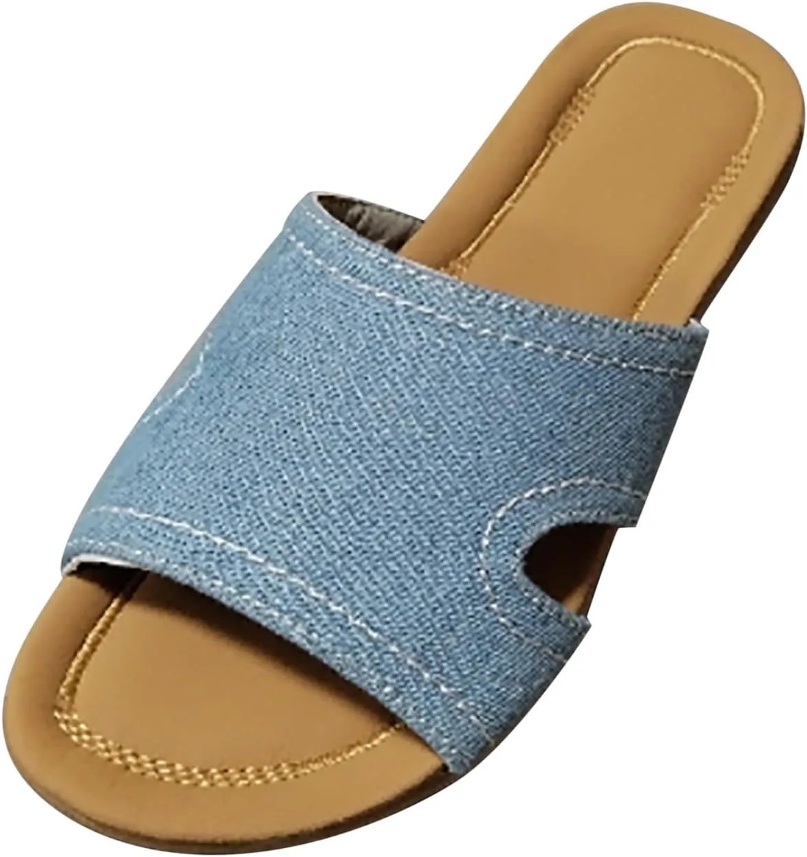 Flat Sandals for Women Dressy Plus Size Breathable Indoor Outdoor Slippers Orthopedic Shoes 2025 Summer Slip on Shoe