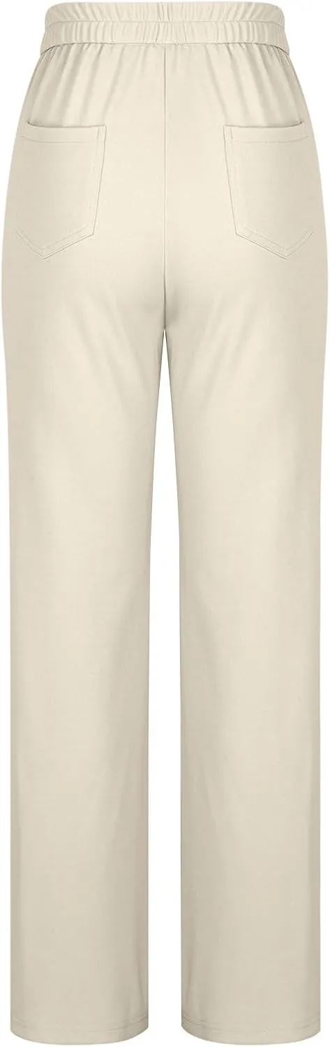 Flexipants - Women's Casual High Waist Stretch Pants Flexi Pants for Women Straight Leg Cargo Pant Lounge Flexi Pants