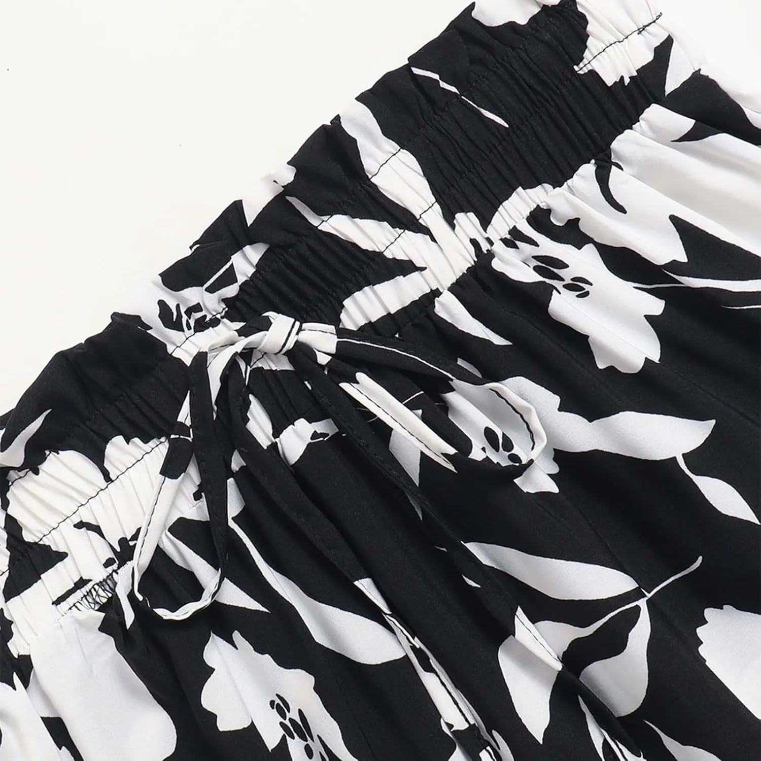 Floral Maxi Skirt for Women Summer Comfy Tiered Elastic High Waisted Skirts Vacation A-Line Flowy Swing Long Skirts
