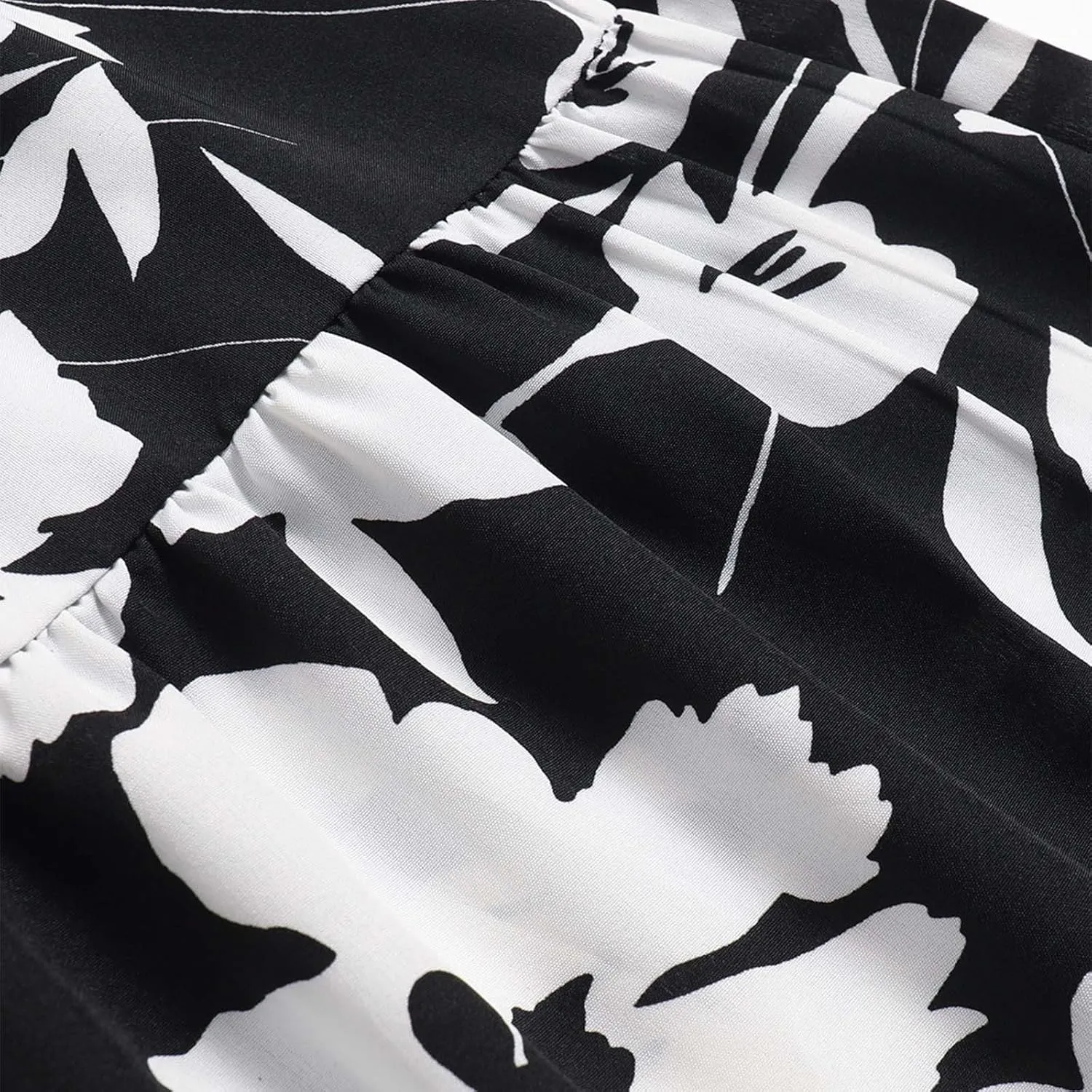 Floral Maxi Skirt for Women Summer Comfy Tiered Elastic High Waisted Skirts Vacation A-Line Flowy Swing Long Skirts