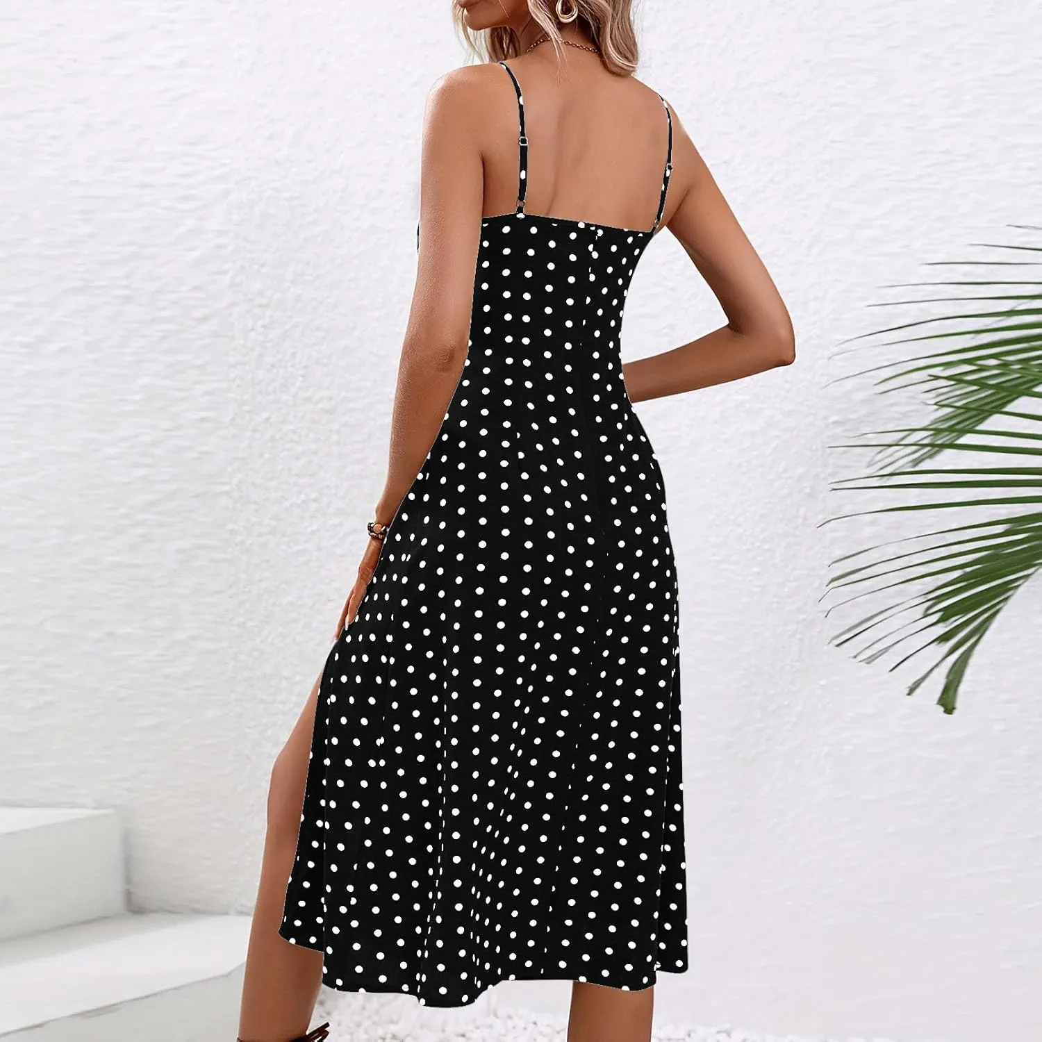 Floral Print Dresses for Women Short Sleeve Boho Dresses Square Neck Split Midi Dresses Spaghetti Strap Dresses 2025