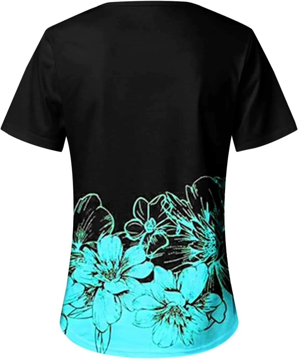 Flowy Summer Tops for Women Trendy Boho Floral Print Tunic Shirts 2025 Casual Short Sleeve Button Crew Neck T Shirt