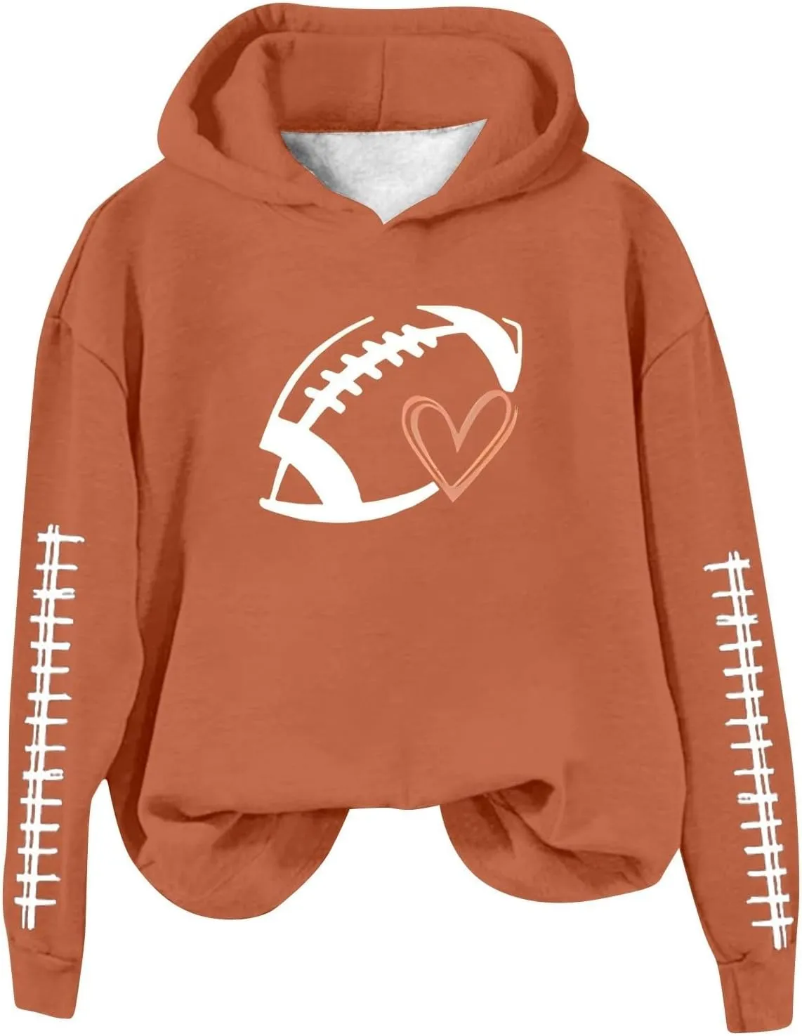 Football Sweatshirts for Women Game Day Hoodie Graphic Print Sweatshirt Fashion Fall Sports Long Sleeve Pullover Tops