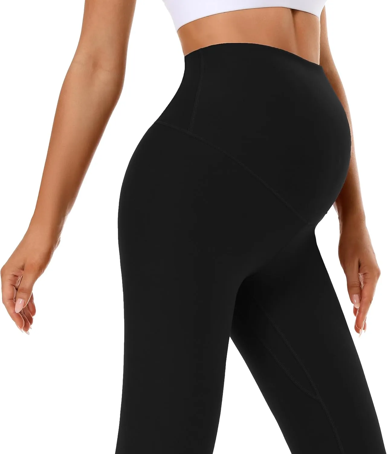 Foucome Women's Maternity Leggings Over The Belly Pregnancy Yoga Pants Workout Athletic Leggings