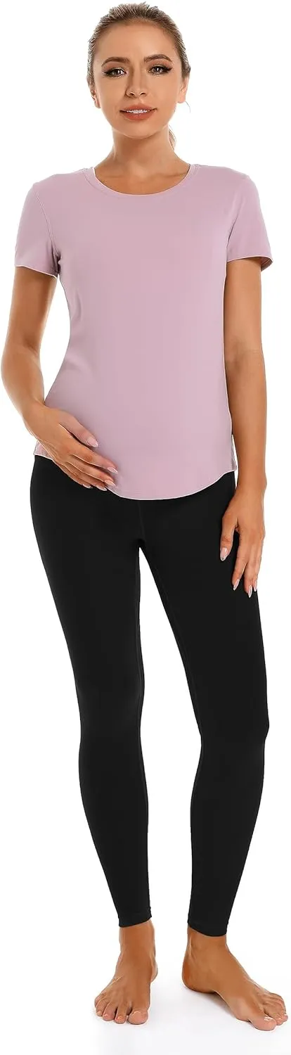 Foucome Women's Maternity Leggings Over The Belly Pregnancy Yoga Pants Workout Athletic Leggings