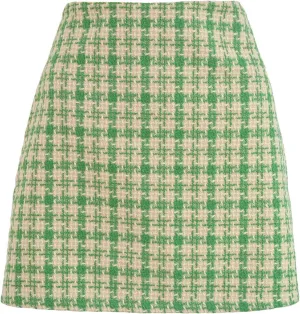 FZYLQY Women's High Waisted Houndstooth Skirts Colorblock Trendy Tight Warp Skirts Spring Summer Tweed Casual Short Skirt