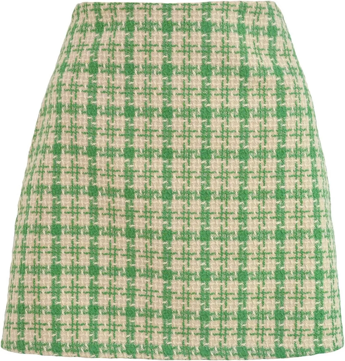 FZYLQY Women's High Waisted Houndstooth Skirts Colorblock Trendy Tight Warp Skirts Spring Summer Tweed Casual Short Skirt