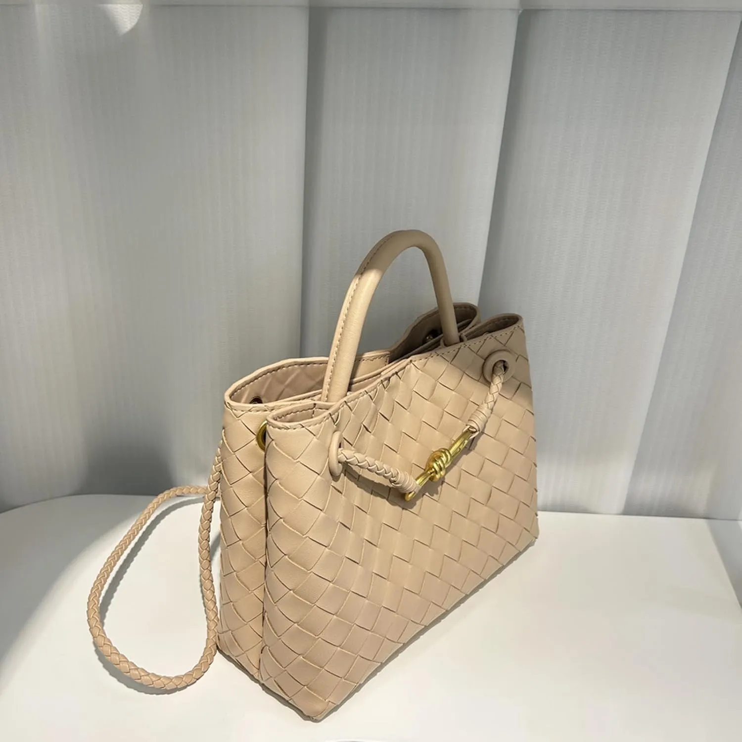 Genuine Leather Woven Bag for Women Small Tote Bag Hobo Bag Crossbody Bags Handmade Woven Purses Gift