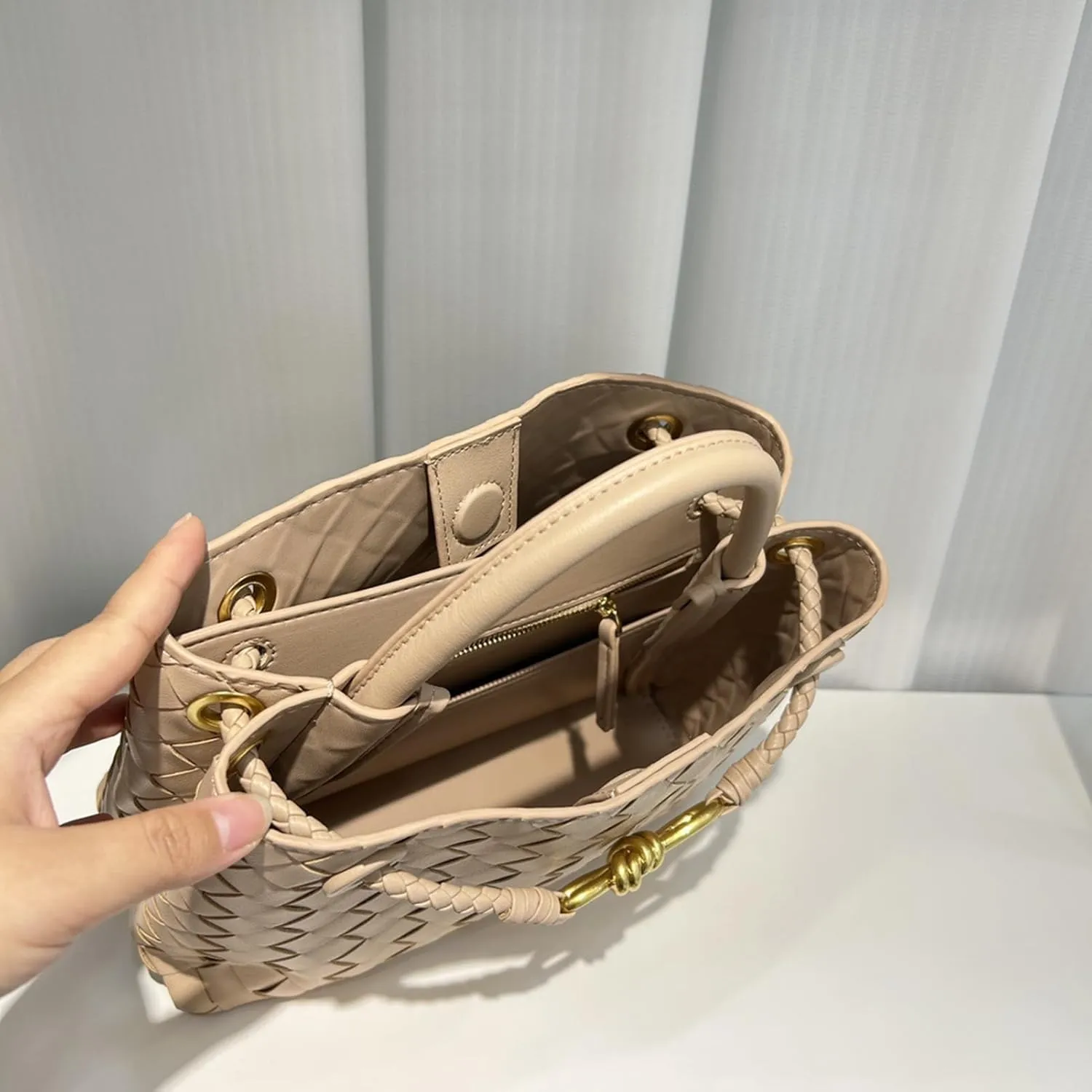 Genuine Leather Woven Bag for Women Small Tote Bag Hobo Bag Crossbody Bags Handmade Woven Purses Gift