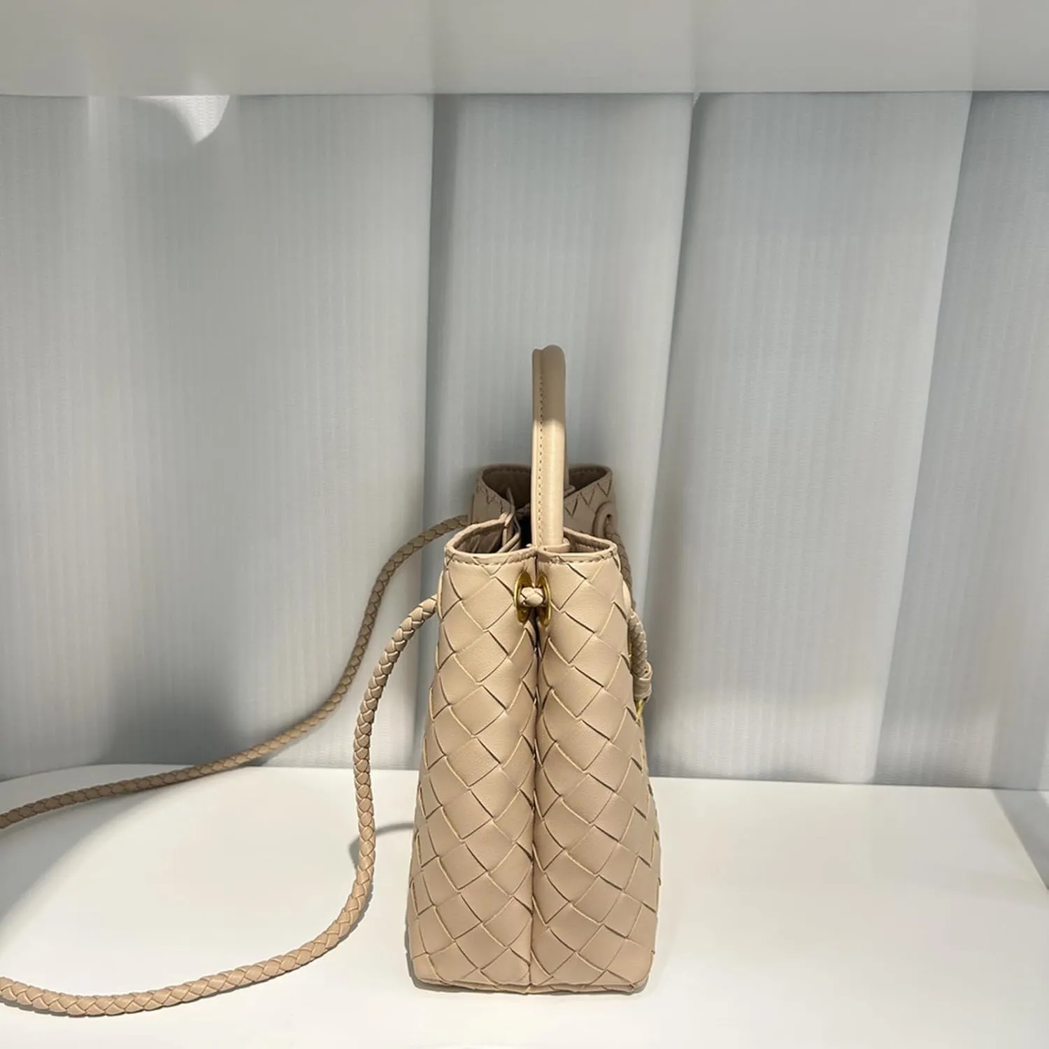 Genuine Leather Woven Bag for Women Small Tote Bag Hobo Bag Crossbody Bags Handmade Woven Purses Gift