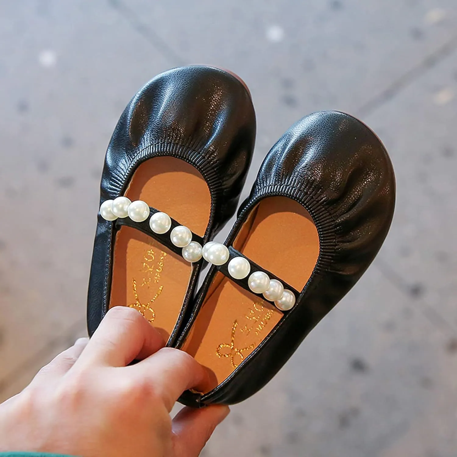 Girls Furry Slippers Toddler Pearl Girl Dress Shoes Girl Ballet Flats Party School Softball Slides Youth Girls