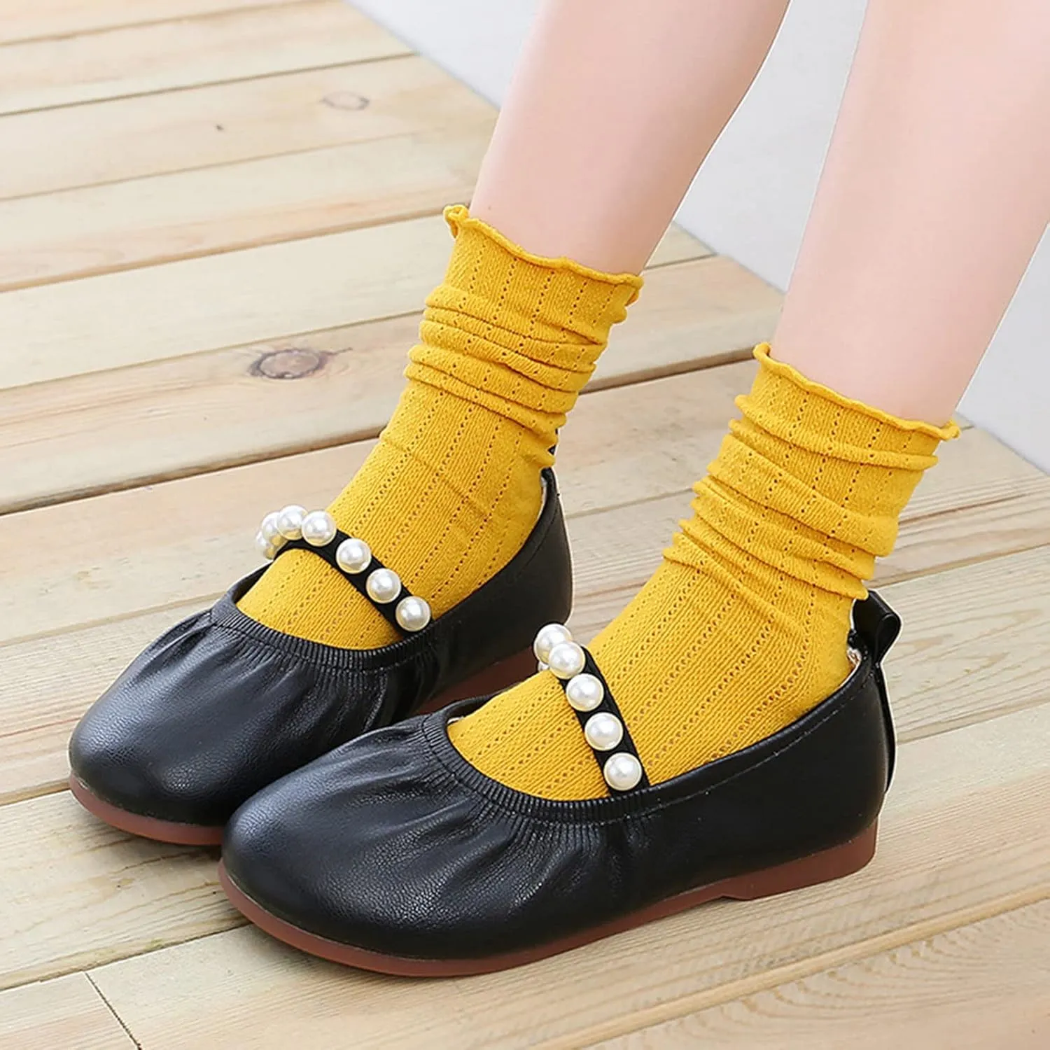 Girls Furry Slippers Toddler Pearl Girl Dress Shoes Girl Ballet Flats Party School Softball Slides Youth Girls