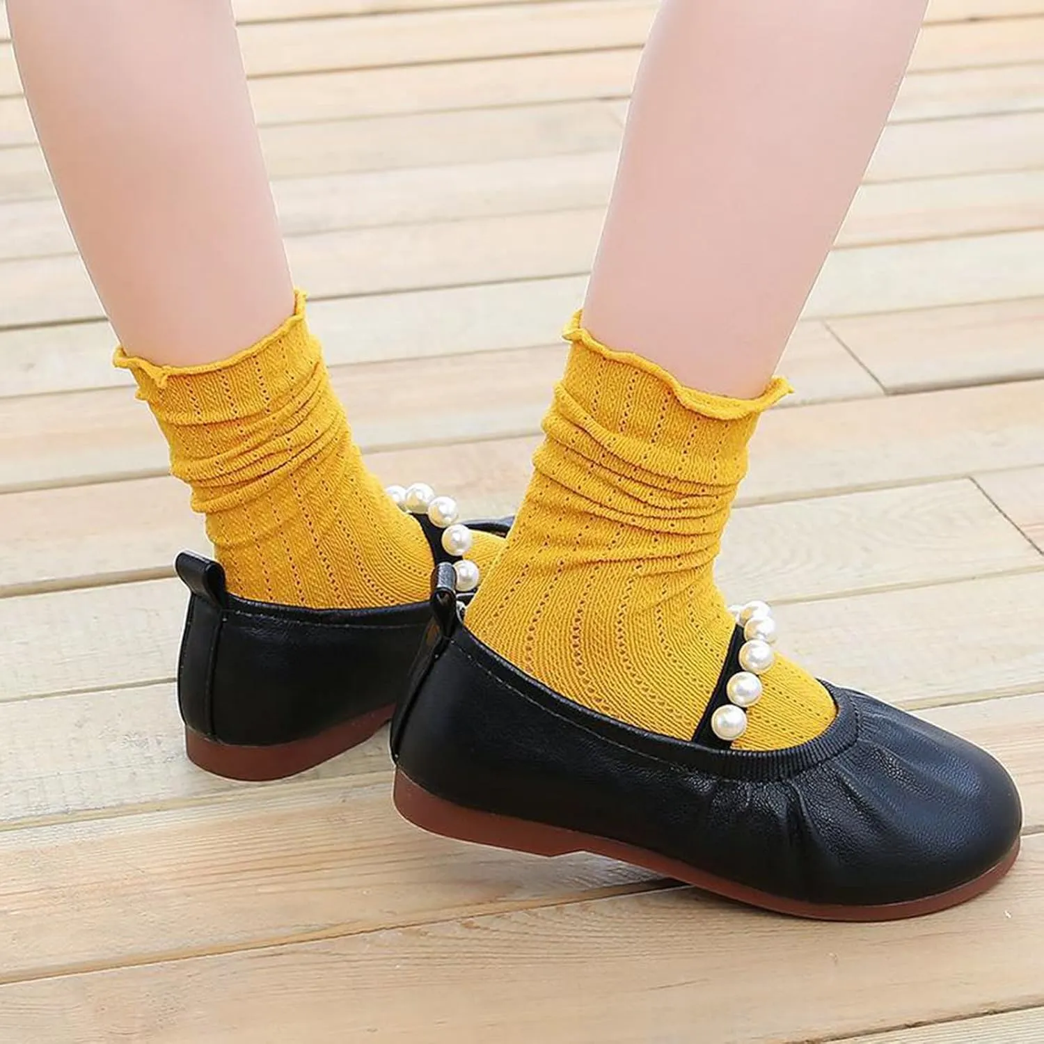 Girls Furry Slippers Toddler Pearl Girl Dress Shoes Girl Ballet Flats Party School Softball Slides Youth Girls