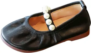 Girls Furry Slippers Toddler Pearl Girl Dress Shoes Girl Ballet Flats Party School Softball Slides Youth Girls