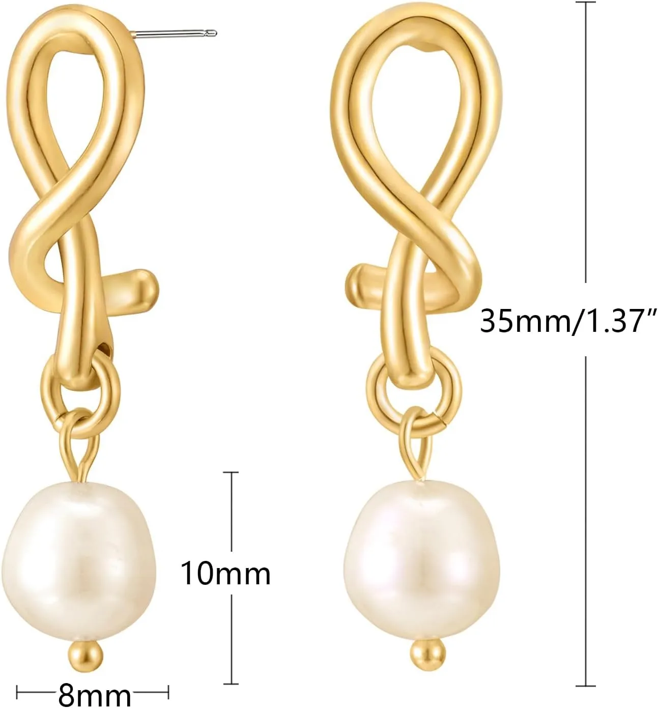 Gold Earrings 14k Gold Plated Hoop Earrings Dainty Pearl hoop Disc Coin Bead Starfish Teardrop Circle Dangle Drop Earrings for Women Hypoallergenic Jewelry Gifts