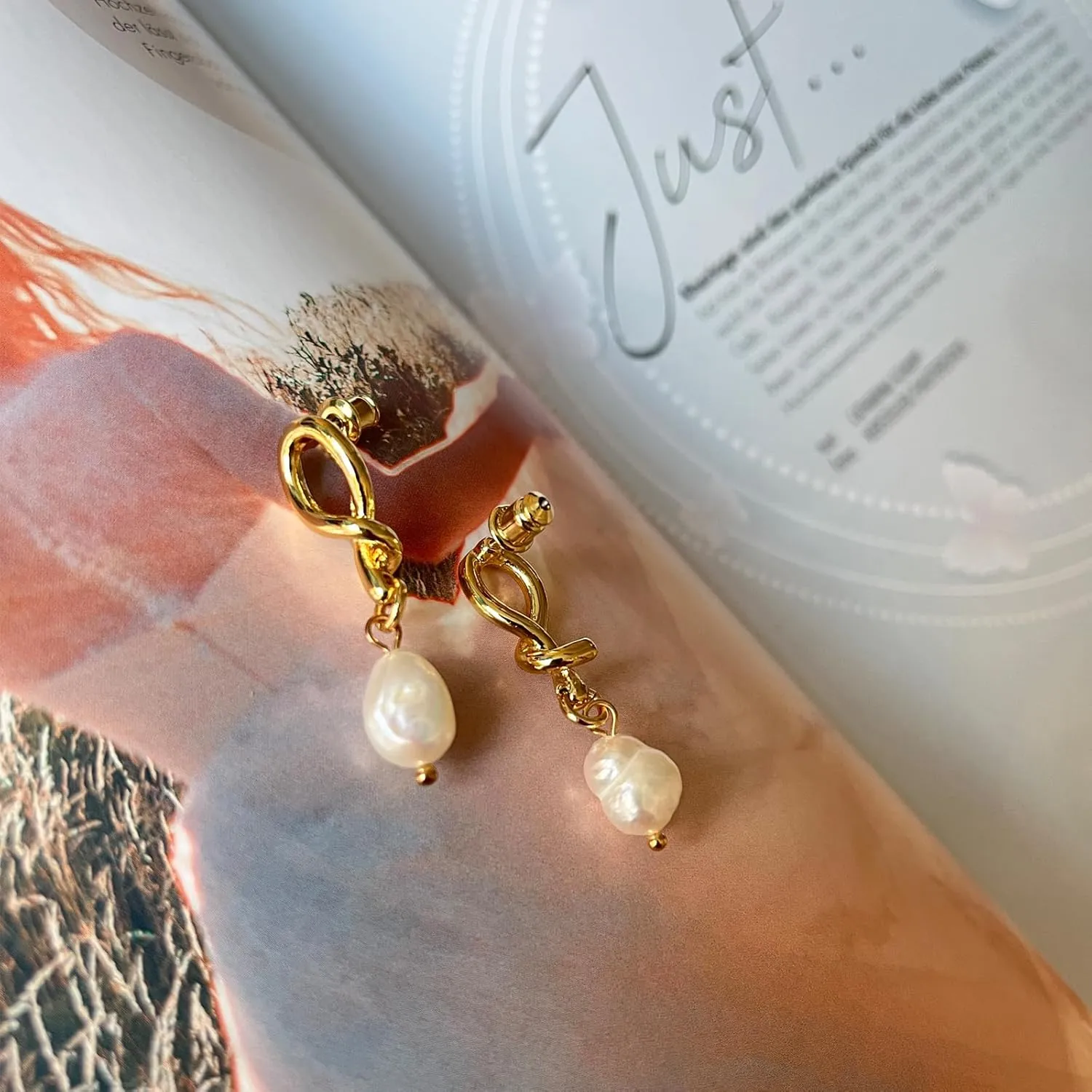 Gold Earrings 14k Gold Plated Hoop Earrings Dainty Pearl hoop Disc Coin Bead Starfish Teardrop Circle Dangle Drop Earrings for Women Hypoallergenic Jewelry Gifts