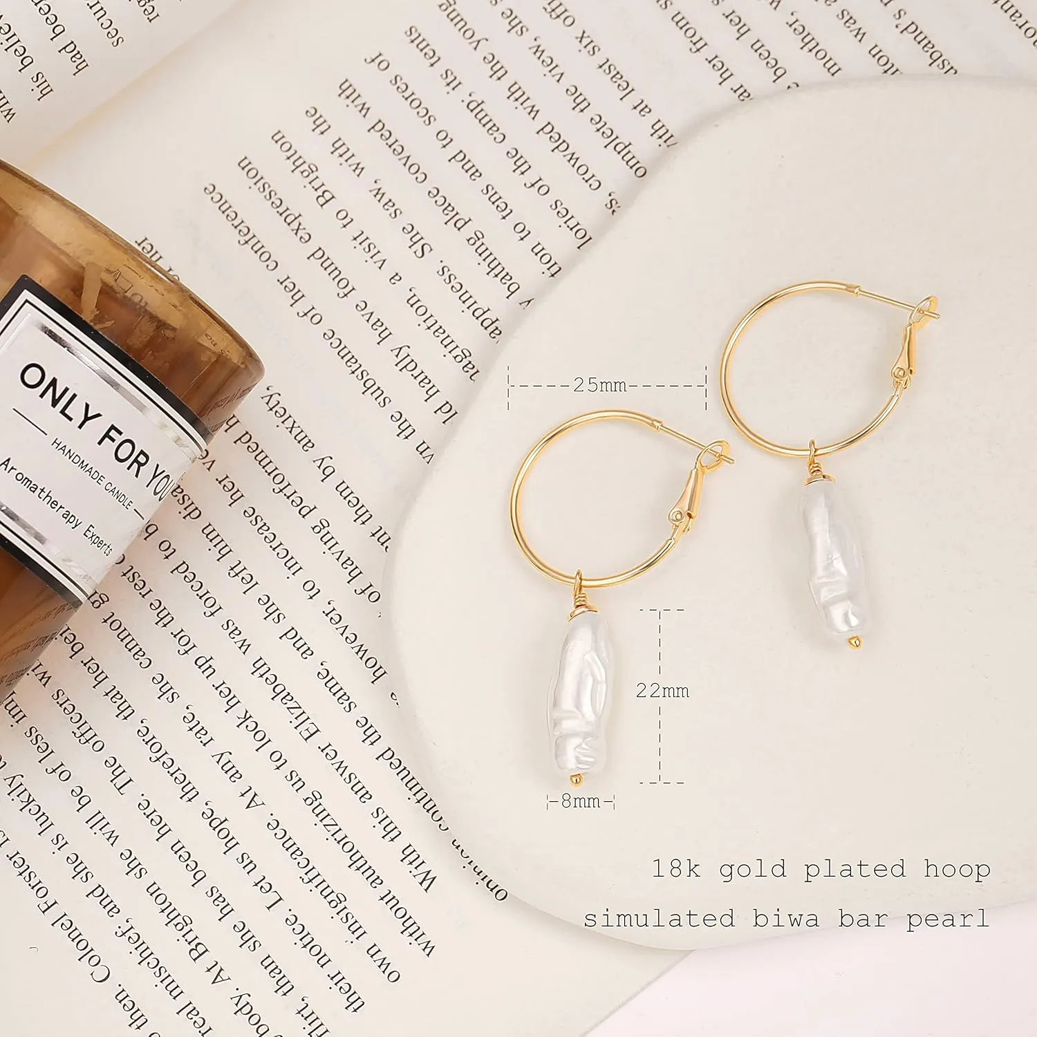 Gold Huggie Hoop Earrings with Charms Fashion Pearl Drop Dangle Earrings for Women Handmade Karma Circle Jewelry for Ladies Lightweight Pearl Earrings on Christmas