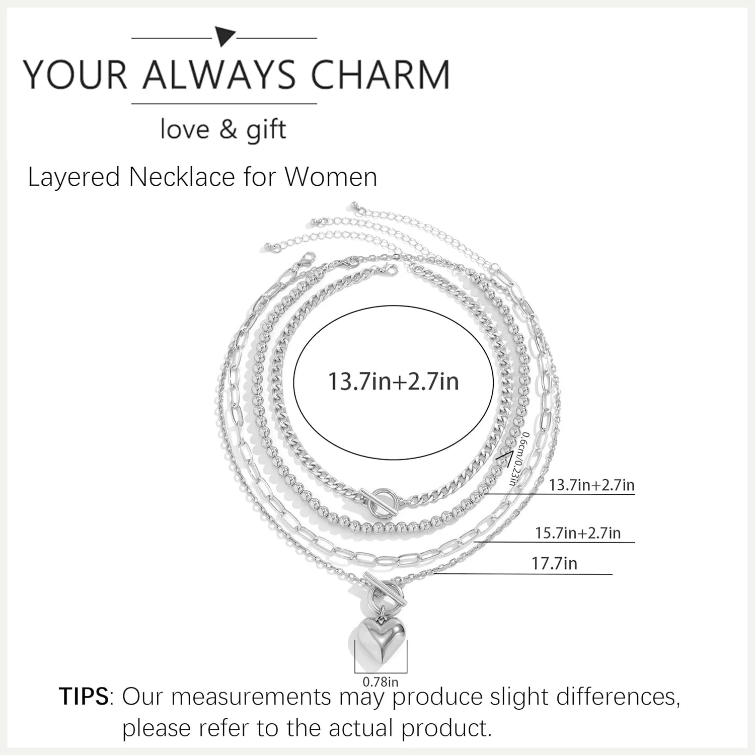 Gold Layered Necklaces for Women Chunky Heart Necklace Stack Dainty Gold Coin Necklace for Women 2025