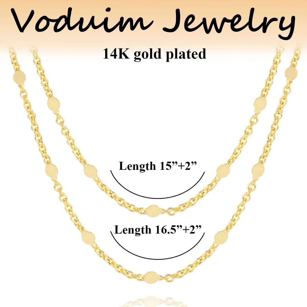 Gold Necklace for Women, 14k Gold Plated Choker Dainty Layered Necklaces, Silver Necklace for Women 14k White Gold Plated Dainty Layered Necklaces