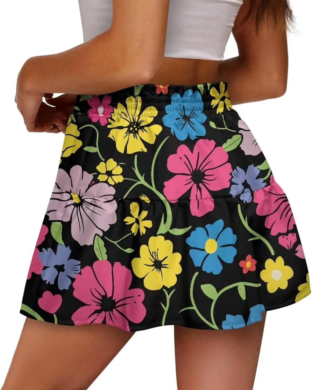 Golf Skirts for Women Tummy Control High Waist Tiered Mini Skirt