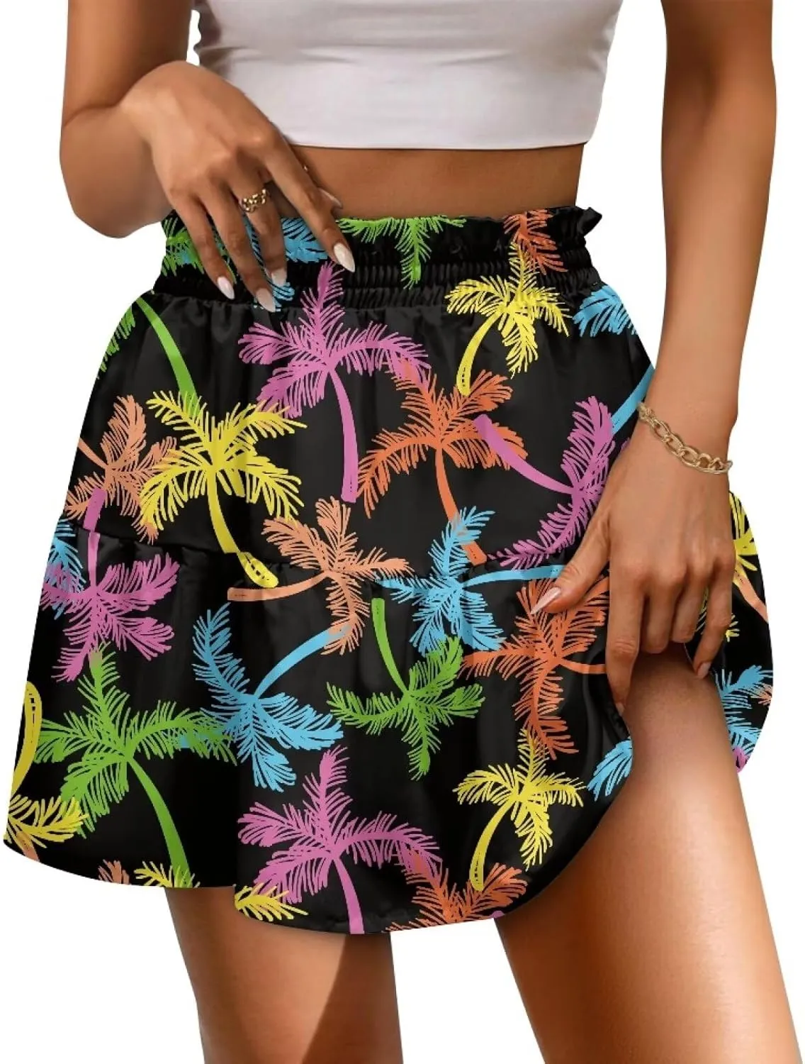 Golf Skirts for Women Tummy Control High Waist Tiered Mini Skirt