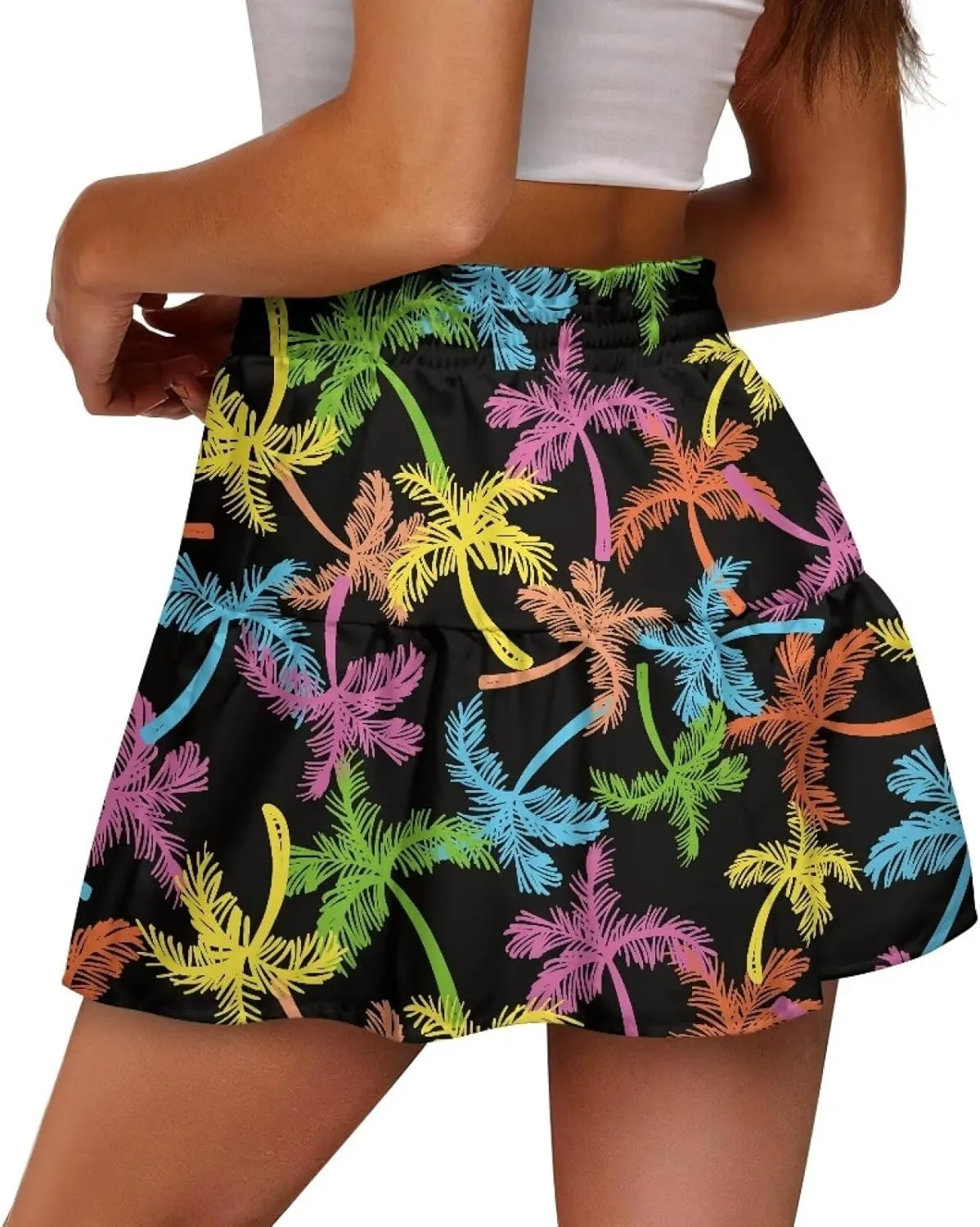 Golf Skirts for Women Tummy Control High Waist Tiered Mini Skirt